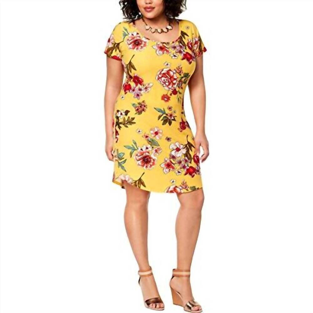 NEW PLANET GOLD women's kylie scoop neck mini dress - plus in honey